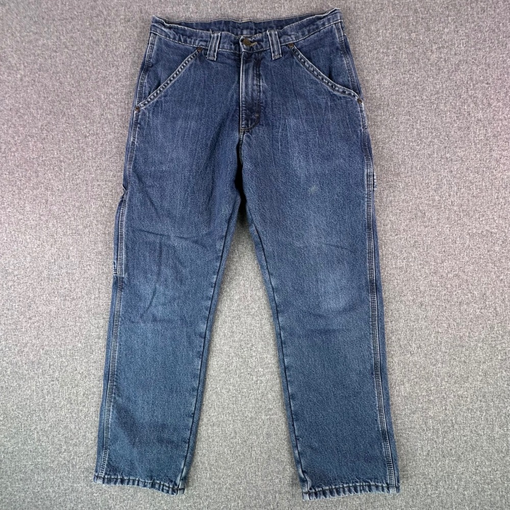 Wrangler Jeans Mens 30x32 Carpenter Blue Fleece Lined Utility 130273NG